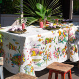 Pesciflora Tovaglia Di Lino Tessitura Toscana 12 posti