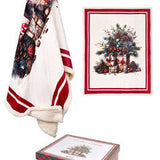 Plaid con Scatola Nuvole di Stoffa 130x160cm - Christmas is Coming