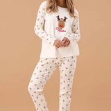 Pigiama Donna Girocollo in Caldo Cotone MaryHome 6P85009