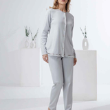 Pigiama Donna Aperto In Caldo Cotone Andra 9809