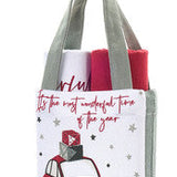 Set da 2 Strofinacci con Borsa Nuvole di Stoffa - Christmas is Coming