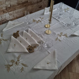 Servizio da Tavola x12 in Lino i Maestri Del Ricamo Campane