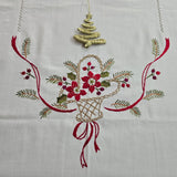 Tovaglia x12 in Lino I Maestri Del Ricamo Cestini Di Natale