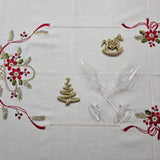 Tovaglia x12 in Lino I Maestri Del Ricamo Cestini Di Natale