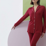 Pigiama Donna taglio uomo in viscosa Amadine D3016