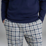 Pigiama Uomo Caldo Cotone Serafino Lungo U960NU