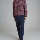 Pigiama Uomo Caldo Cotone Serafino Lungo U989N1