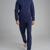 Pigiama Uomo Caldo Cotone Serafino Lungo U989N1