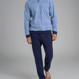 Pigiama Uomo Caldo Cotone Serafino Lungo U989N1