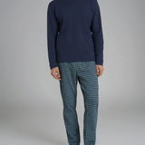 Pigiama Uomo Caldo Cotone Girocollo Lungo U960NQ