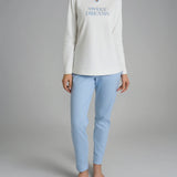 Pigiama Donna Caldo Cotone Serafino Lungo DR56N1