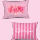 Coppia di Federe In Raso Camomilla Roses