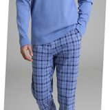 Pigiama Uomo Caldo Cotone Serafino Lungo U960NU