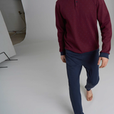Pigiama Uomo Caldo Cotone Serafino Lungo U956N1