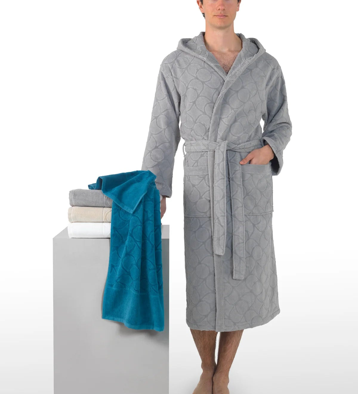 Accappatoio Con Cappuccio Trussardi GreyHound - Biancheria da sogno Pedata