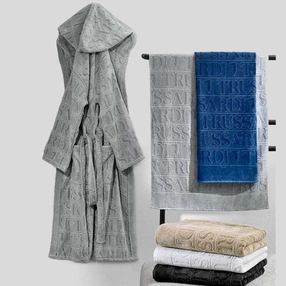 Accappatoio Con Cappuccio Trussardi Overlogo - Biancheria da sogno Pedata