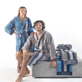 Accappatoio Con Cappuccio Trussardi Rows - Biancheria da sogno Pedata