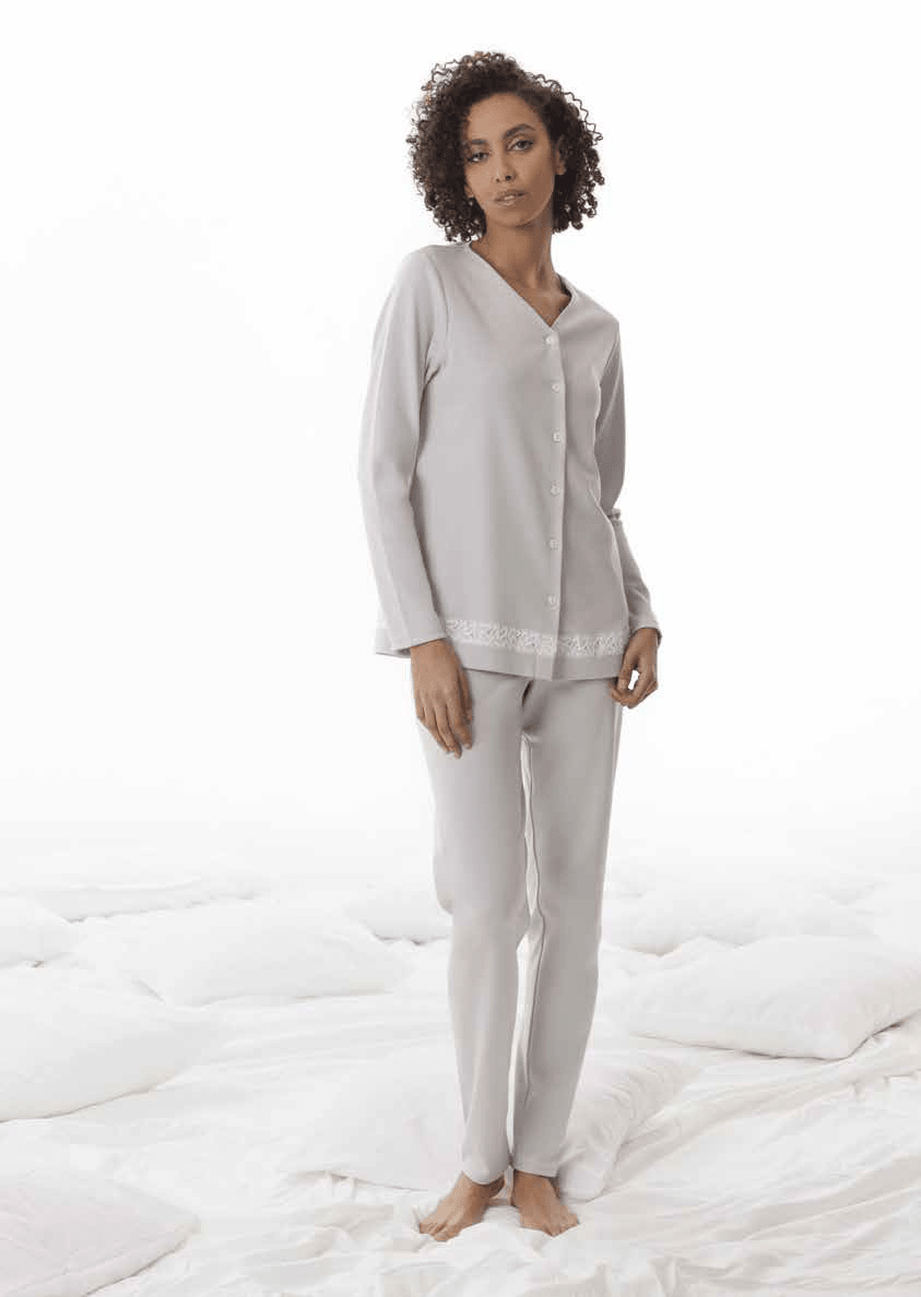 Amadine Pigiama Aperto Donna C. Cotone D3210 - Biancheria da sogno Pedata