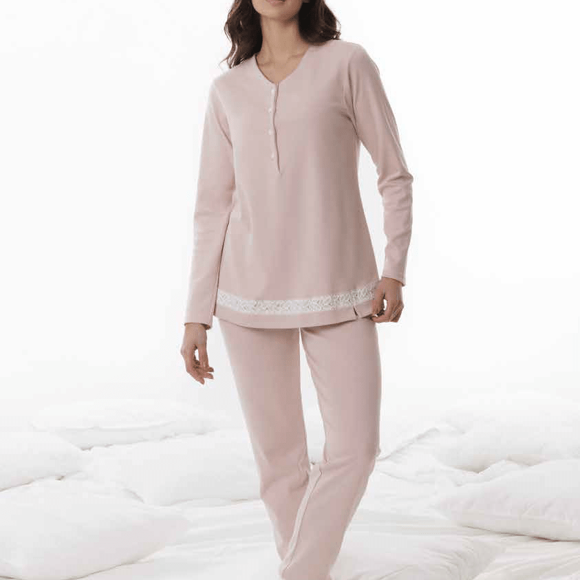 Amadine Pigiama Donna Serafino C. Cotone D3211 - Biancheria da sogno Pedata