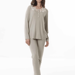 Amadine Pigiama Serafino C. Cotone Donna D3238 - Biancheria da sogno Pedata