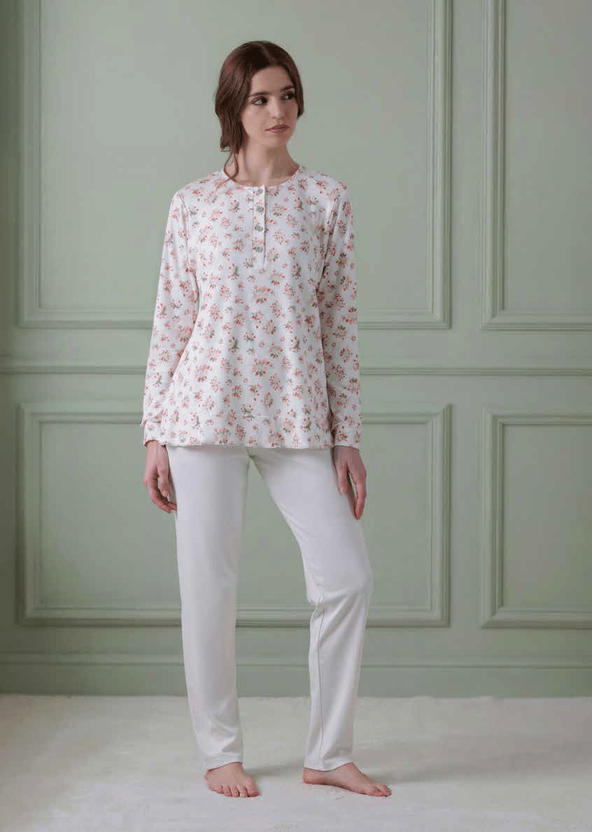 Andra Pigiama Donna Serafino C.Cotone 10039 - Biancheria da sogno Pedata