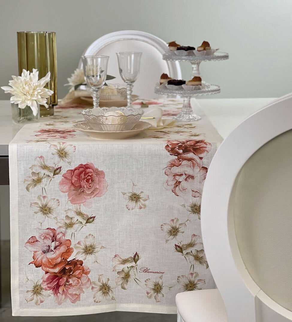 Blumarine Runner in Lino 50x150Cm Brook - Biancheria da sogno Pedata