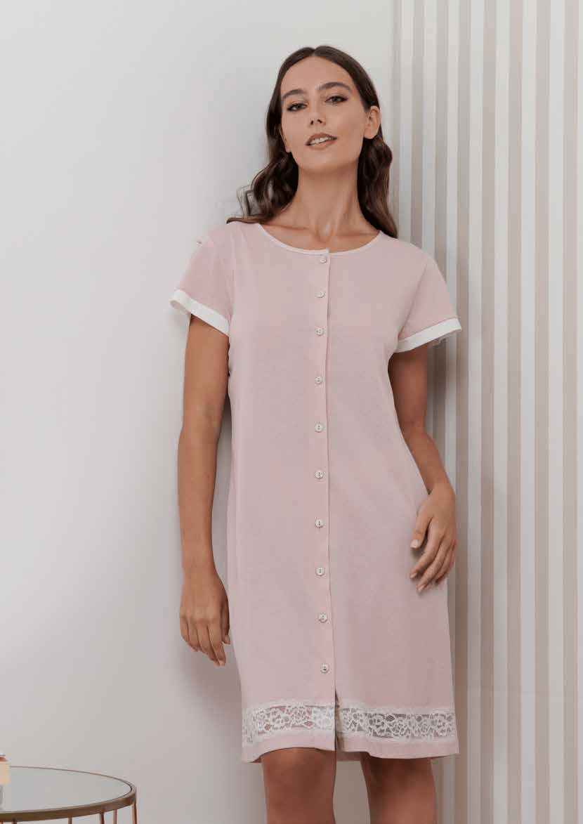 Camicia Aperta Donna Mezza Manica Andra 9917 - Biancheria da sogno Pedata