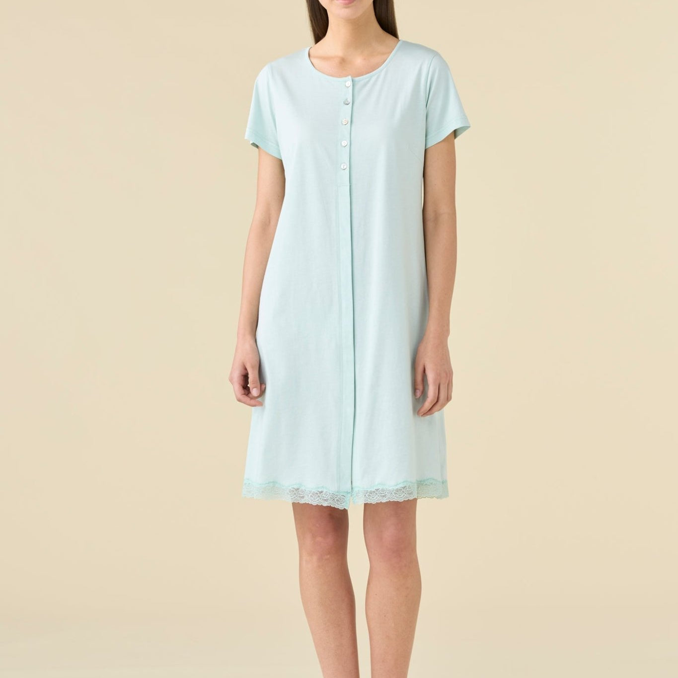 Camicia Aperta Donna Mezza Manica Noi Di Notte LA3484 - Biancheria da sogno Pedata
