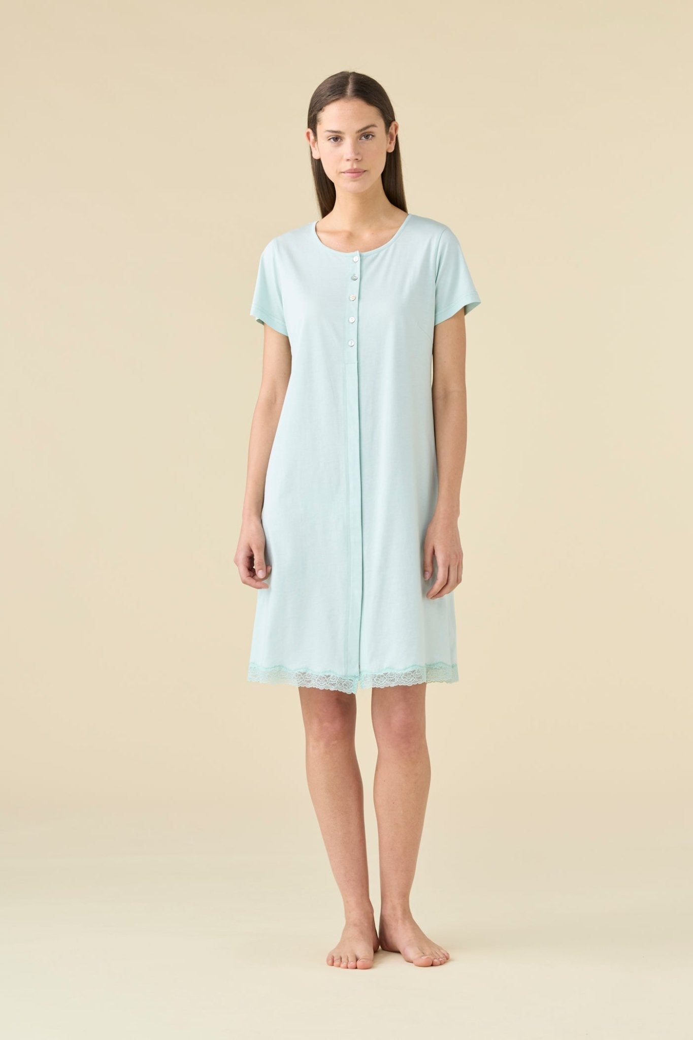 Camicia Aperta Donna Mezza Manica Noi Di Notte LA3484 - Biancheria da sogno Pedata