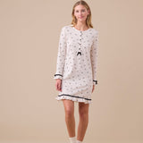 Camicia da Notte Donna Caldo Cotone Noi di Notte LA3399AS - Biancheria da sogno Pedata