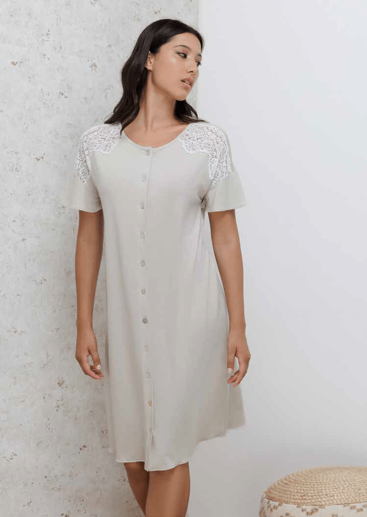 Camicia Donna Aperta Mezza Manica Amadine D3074 - Biancheria da sogno Pedata