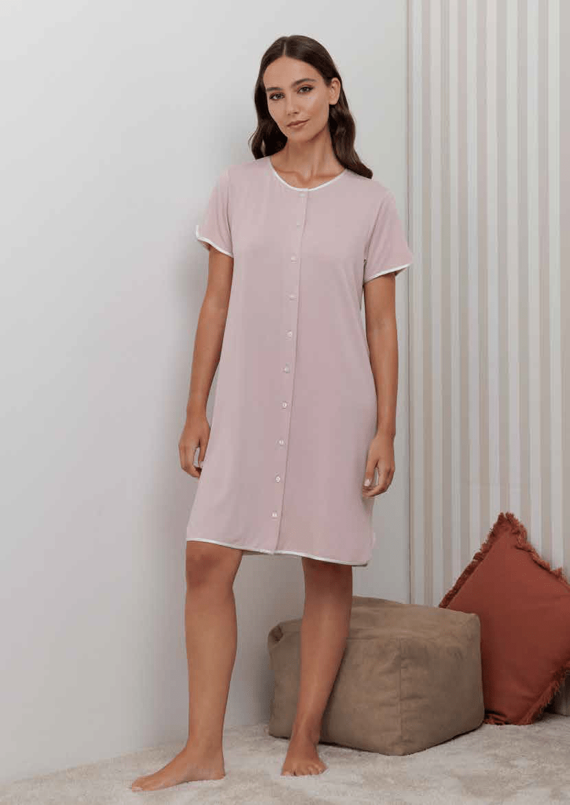 Camicia Donna Bambu M/M Aperta Andra 9983 - Biancheria da sogno Pedata