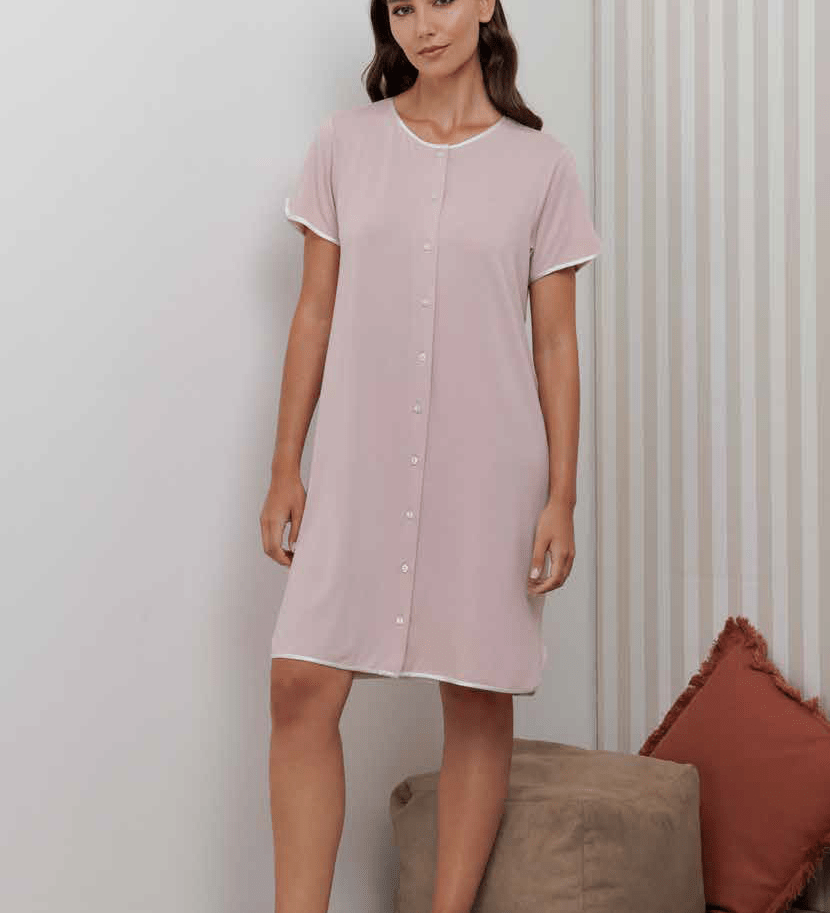 Camicia Donna Bambu M/M Aperta Andra 9983 - Biancheria da sogno Pedata