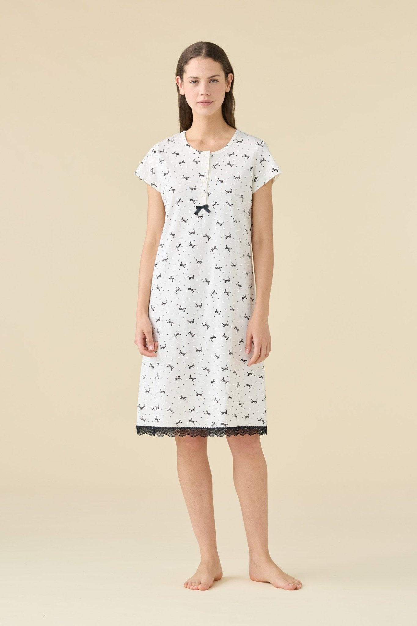 Camicia Serafino Donna M/M Noi Di Notte LA3473 - Biancheria da sogno Pedata