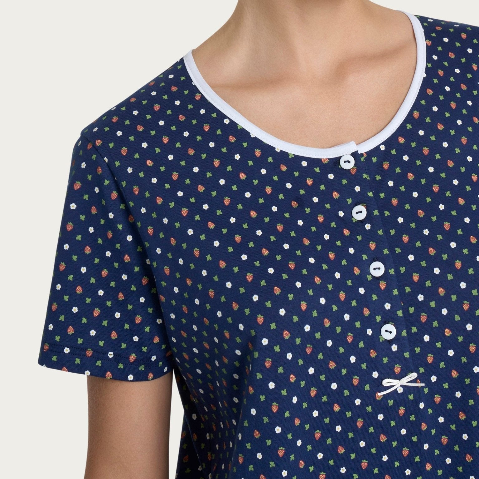 Camicia Serafino mezza manica Ragno DP47NK - Biancheria da sogno Pedata