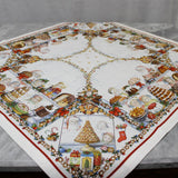 Centrotavola In Lino 85x85 Tessitura Toscana Telerie Noel Gourmand - Biancheria da sogno Pedata