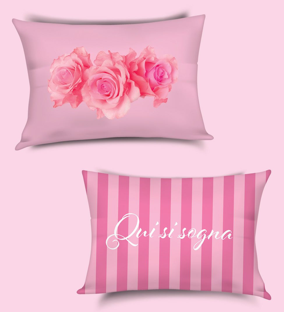 Coppia di Federe In Raso Camomilla Roses - Biancheria da sogno Pedata