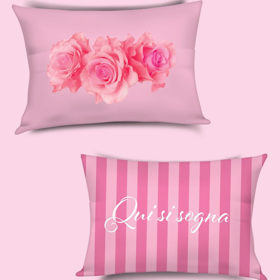 Coppia di Federe In Raso Camomilla Roses - Biancheria da sogno Pedata