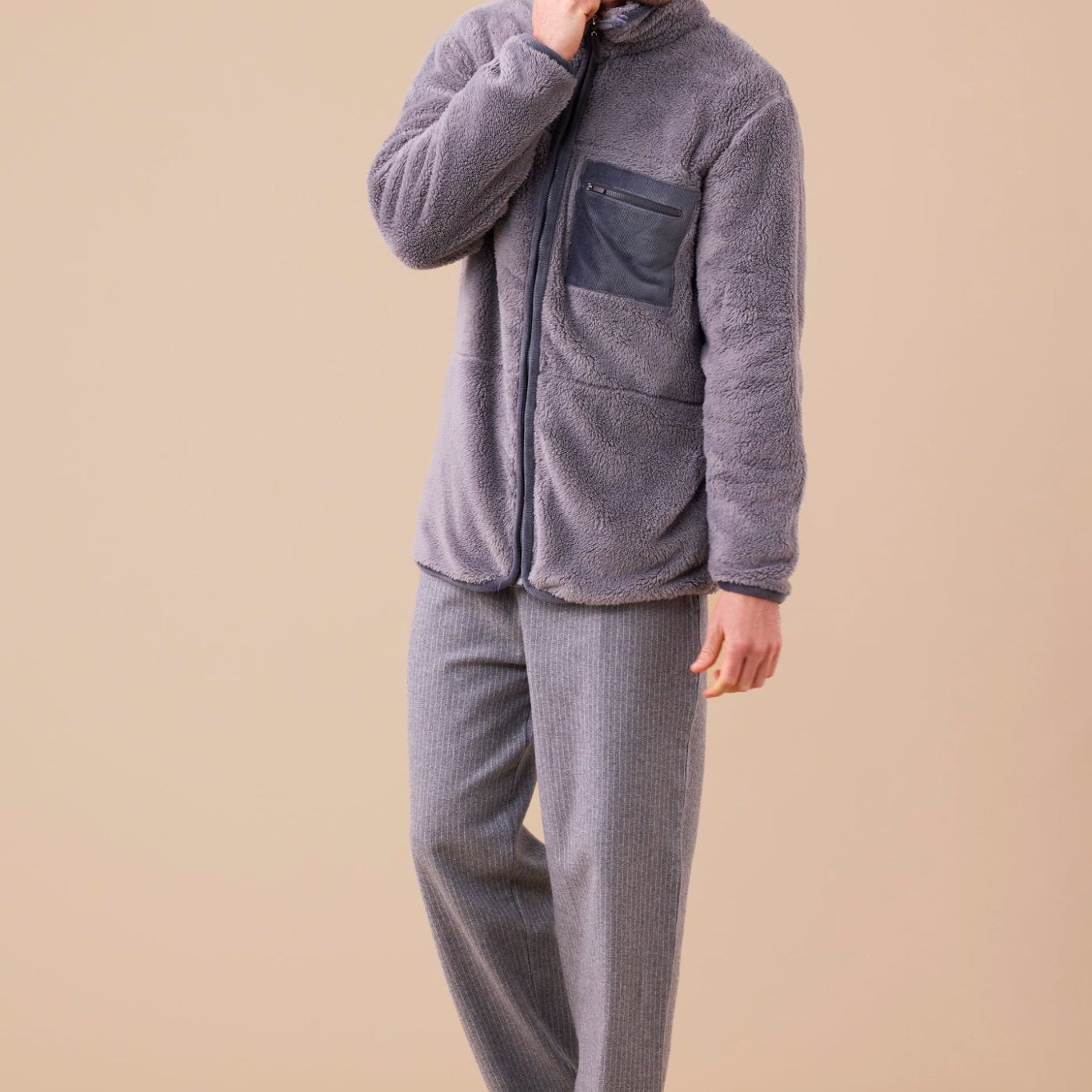 Giacca Full Zip Uomo in pelliccia Noi Di Notte GE3068 - Biancheria da sogno Pedata