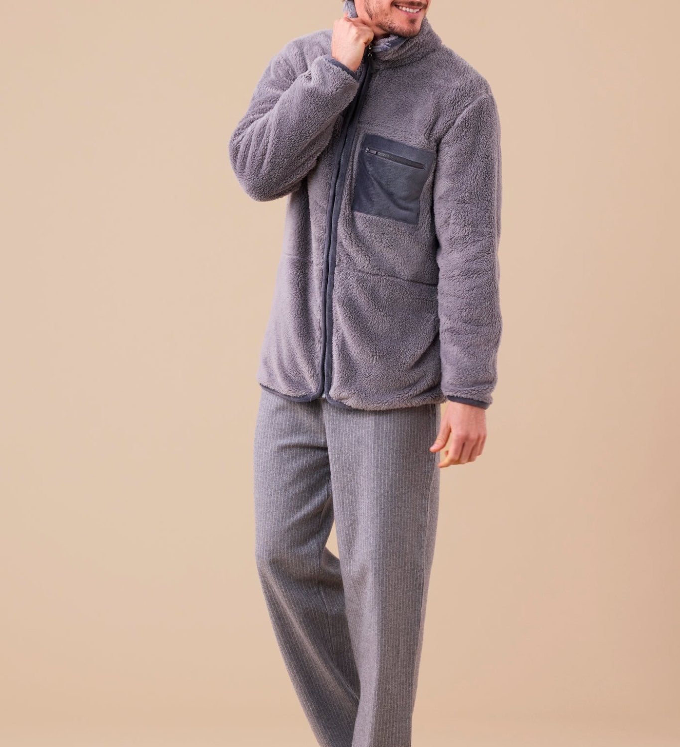 Giacca Full Zip Uomo in pelliccia Noi Di Notte GE3068 - Biancheria da sogno Pedata