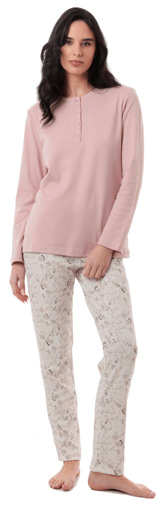 Jamas Pigiama Serafino C. Cotone Donna IJD322 - Biancheria da sogno Pedata