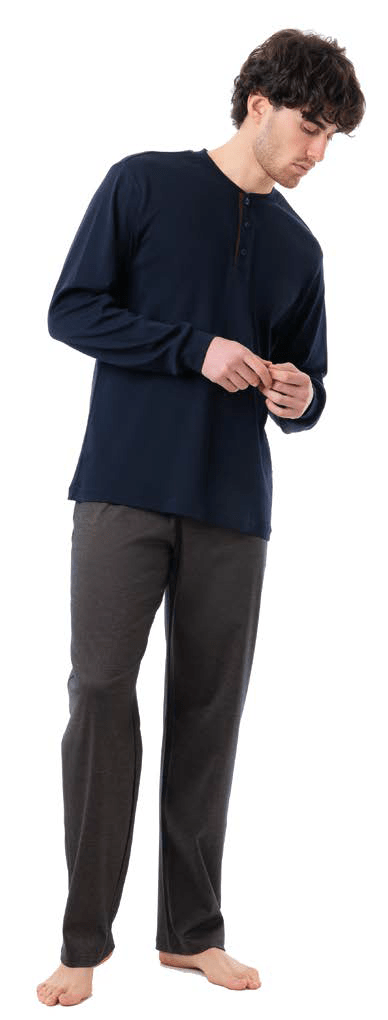 Jamas Pigiama Serafino Uomo Interlock IJ9554 - Biancheria da sogno Pedata