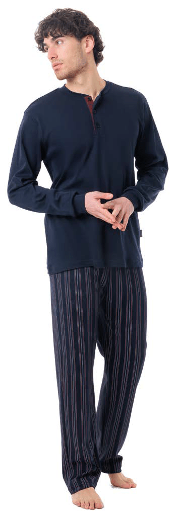 Jamas Pigiama Uomo Serafino Interlock IJ9540 - Biancheria da sogno Pedata