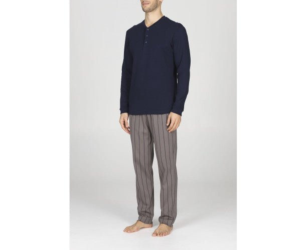 Julipet Pigiama Serafino Uomo Interlock Verbania JAL931 - Biancheria da sogno Pedata