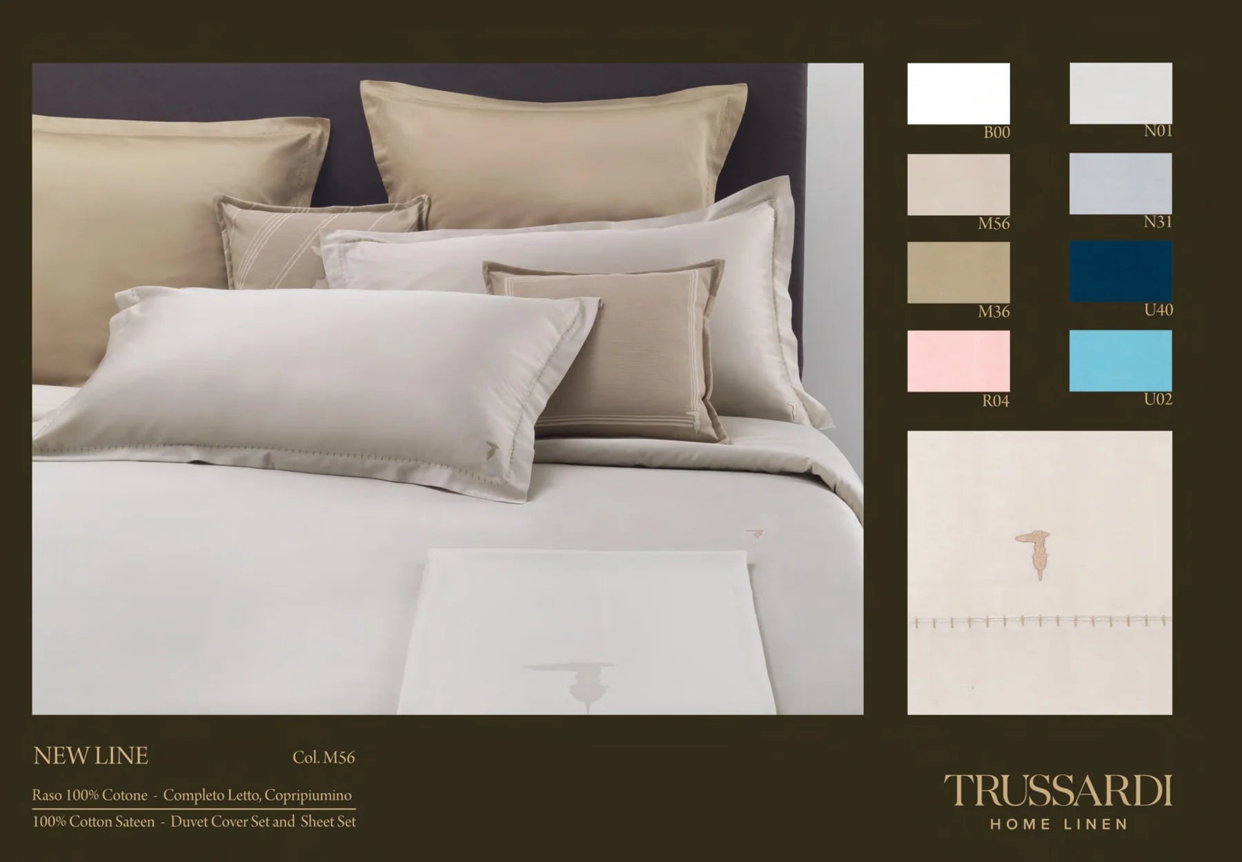Lenzuola Matrimoniale Trussardi Logo Line - Biancheria da sogno Pedata