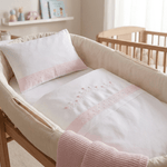 Lenzuolino in Cotone Culla Ricamato Elite 45095 - Biancheria da sogno Pedata