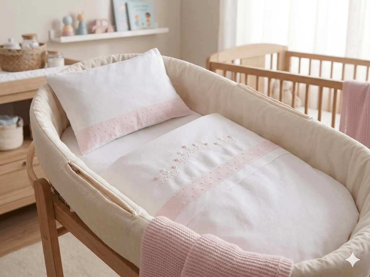 Lenzuolino in Cotone Culla Ricamato Elite 45095 - Biancheria da sogno Pedata