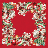 Linea Oro Centrotavola 90x90Cm in Puro Cotone Orsetto - Biancheria da sogno Pedata