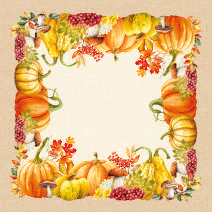 Linea Oro Centrotavola Stampato 90x90Cm Zucca - Biancheria da sogno Pedata