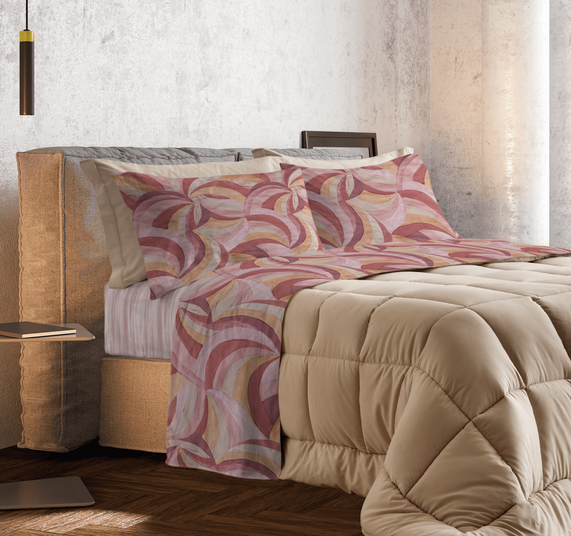 Linea Oro Lenzuola Matrimoniale Stampato Baty - Biancheria da sogno Pedata